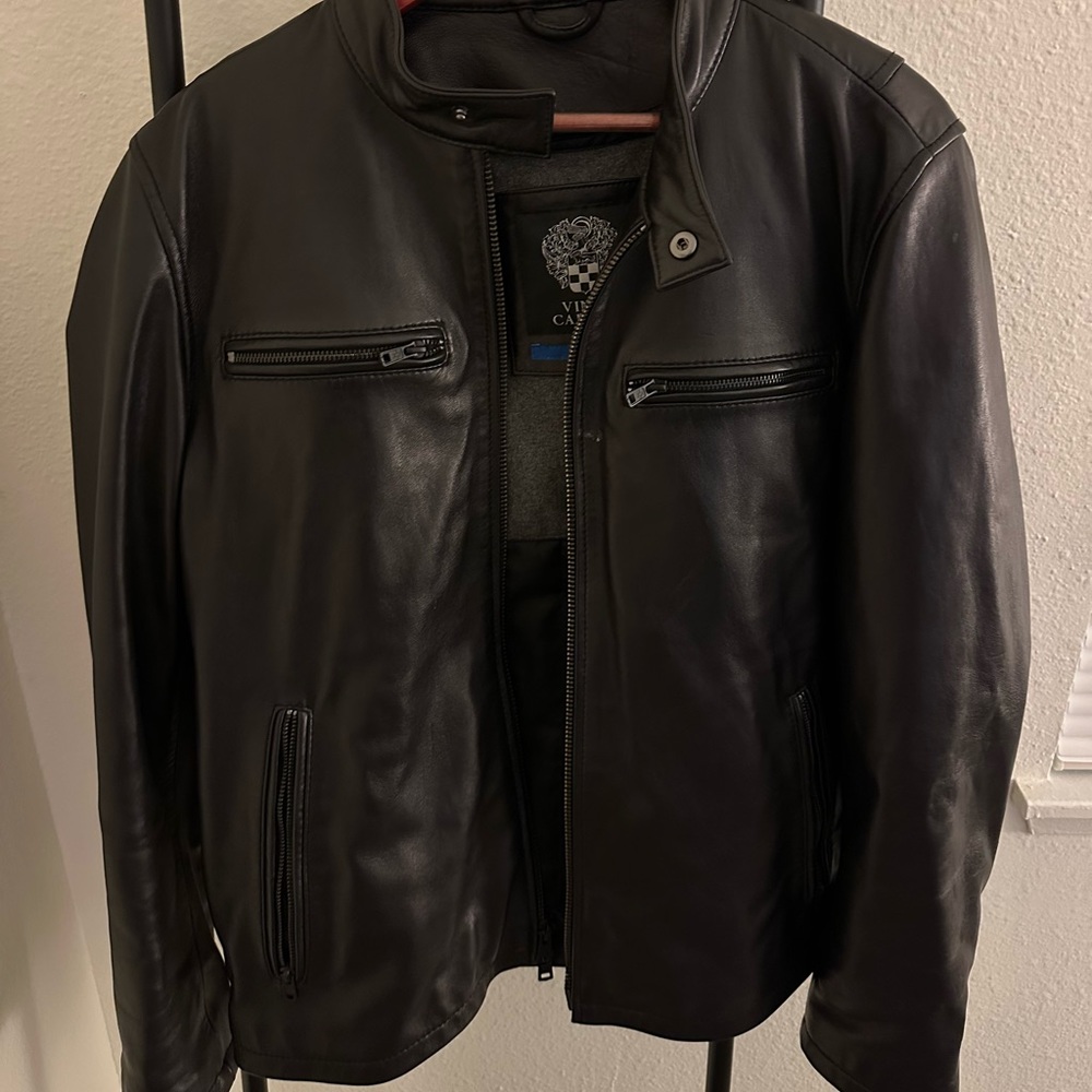 Black Leather Vince Camuto Jacket - M (Like New)